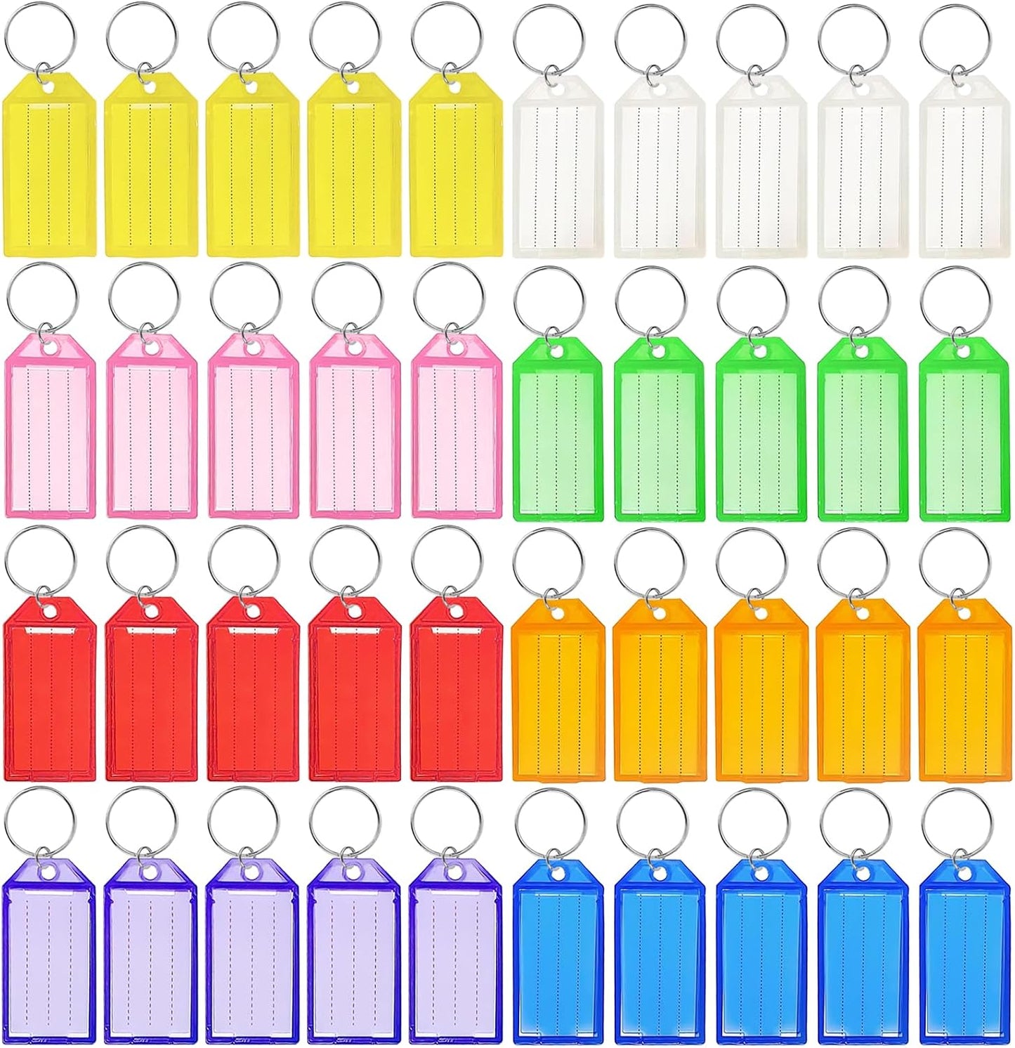 Étiquettes porte-clés — en plastique, 40 Pièces