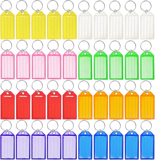 Étiquettes porte-clés — en plastique, 40 Pièces