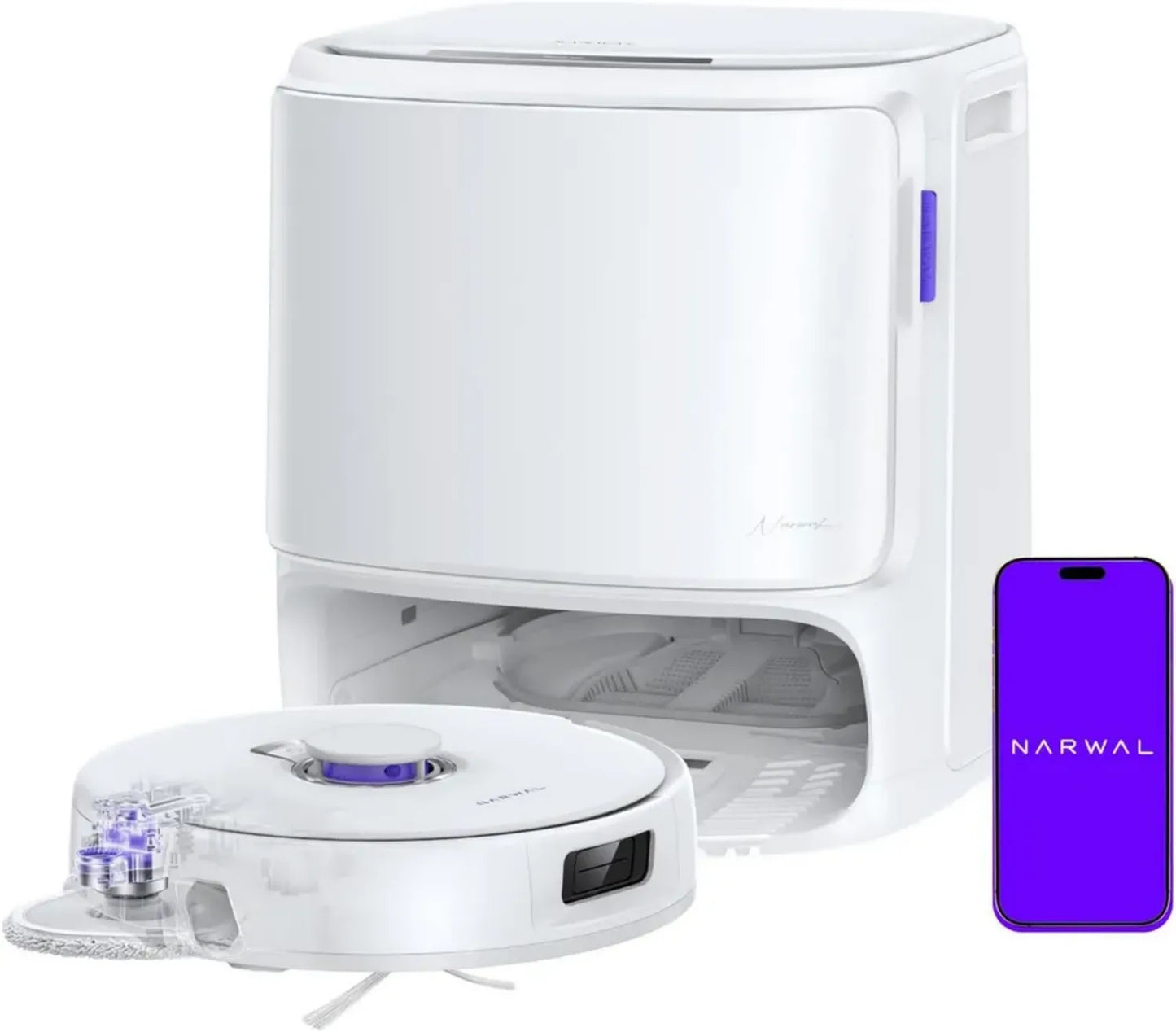 Aspirateur Robot NARWAL Freo Z10 Pro, 18500Pa, Brosse Anti-Enchevêtrement, AutoNettoyage à 75°C, Détection Obstacles, Sèche et Vidange Automatique