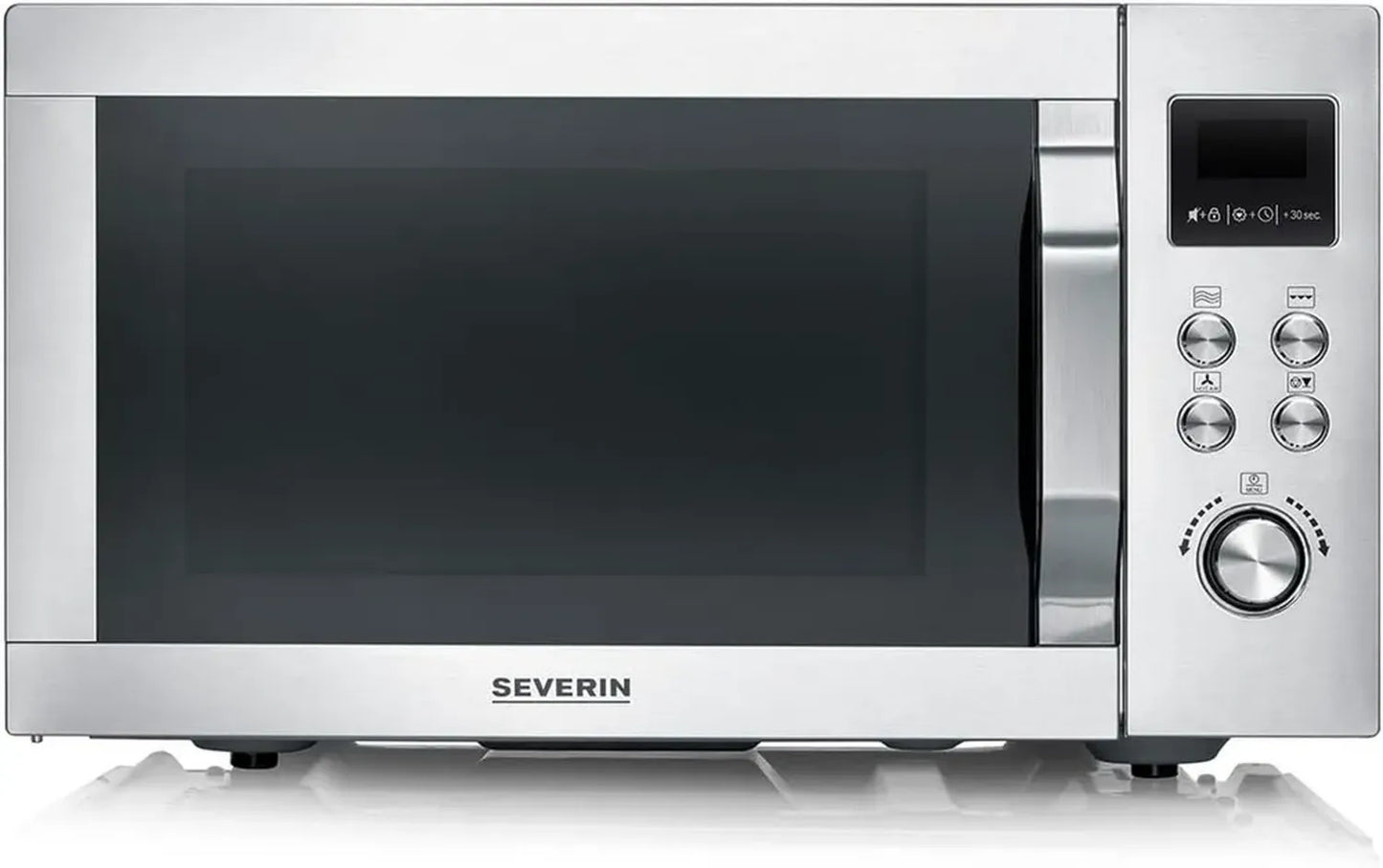 SEVERIN Micro-ondes 25L avec Gril et Friteuse à Air, 2150W, 10 Niveaux de Puissance, Inox, MW 7982